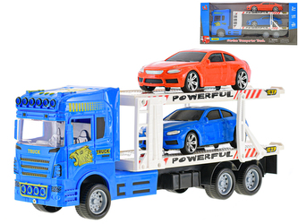 Auto přepravní 32cm na setrvačník se 2 auty 14cm na volný chod v krabičce