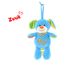 Pes plyšový 29cm s hracím strojkem na natažení 0m+ v sáčku