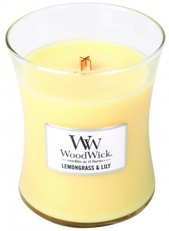 WoodWick oválná váza Lemongrass & Lily 275g