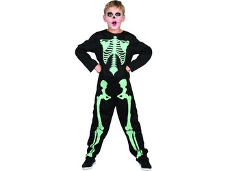 Šaty na karneval -kostra svítící ve tmě, 110 -120 cm