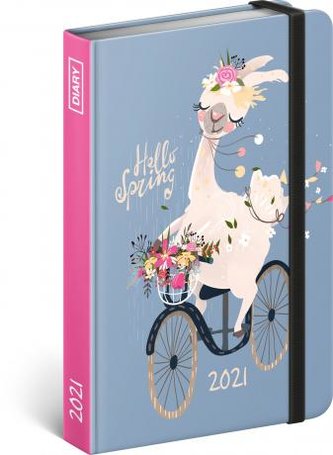 Diář 2021: Lama, týdenní, 11 x 16 cm