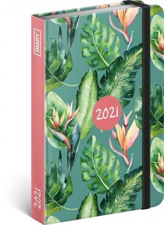 Diář 2021: Monstera, týdenní, 11 x 16 cm