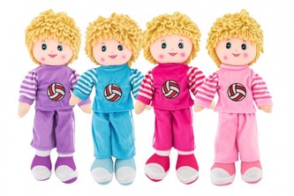 Panenka hadrová plyš 40cm 1 ks, 4 různé druhy