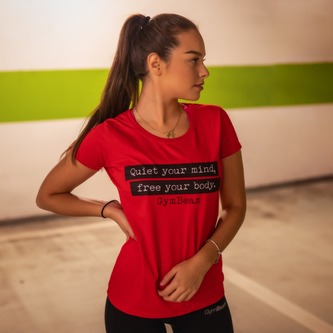 Dámské tričko Quiet Red - GymBeam - Velikost L