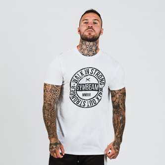 Tričko Walk In Strong White - GymBeam - Velikost M