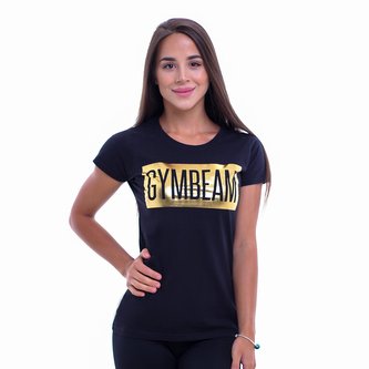 Dámské tričko Box Logo Black Gold - GymBeam - Velikost L