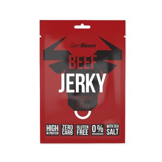 Sušené maso Beef Jerky - GymBeam - originál - 10 x 50 g Sušené maso Beef Jerky - GymBeam - originál - 10 x 50 g
