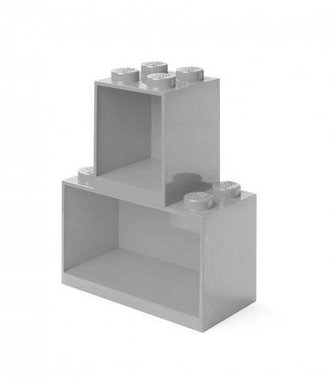 LEGO Brick závěsné police, set 2 ks Medium Stone Grey LEGO Brick závěsné police, set 2 ks Medium Stone Grey