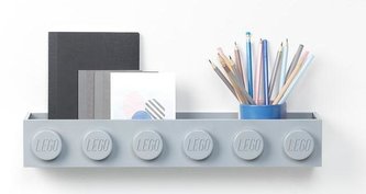 Police nástěnná LEGO - šedá