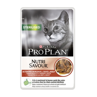 Kap.Pur.PP Cat sterilised hovezi 85g