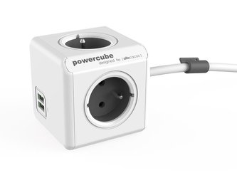 Zásuvka POWERCUBE EXTENDED USB s kabelem 3m GREY