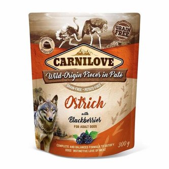 Kap.Carnilove Dog Paté Ostrich with Blackberries 300g