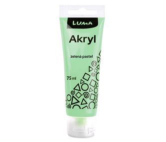 Barvy akrylové 75ml,  PASTEL zelená LUMA