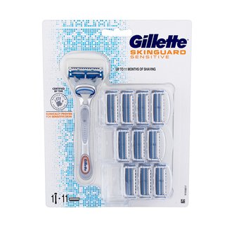 Gillette Skinguard holicí strojek s jednou hlavicí 1 ks + náhradní hlavice 10 ks