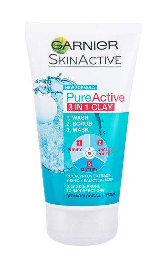 Garnier Pure Active Čisticí gel 3 in1 Clay 150 ml pro ženy