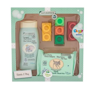 Naturaverde Baby sprchový gel Ultra Delicate Wash 200 ml + čisticí ubrousky Baby Delicate Wet Wipes 20 ks + barevné kostky 5 ks