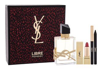 Yves Saint Laurent Libre parfémovaná voda 50 ml + rtěnka Rouge Pur Couture 1,3 g No.1 + oční linka Waterproof Eye Pencil 0,8 g No. 1