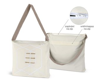 TAŠKA PERU na zip - přírodní - 38x38x4 cm