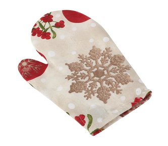 Kuchyňská chňapka - vánoční jmelí - chňapka 28x18 cm