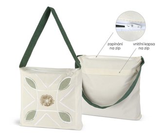 TAŠKA PERU na zip - zelená - 38x38x4 cm