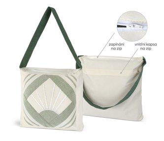 TAŠKA PERU na zip - zelená - 38x38x4 cm