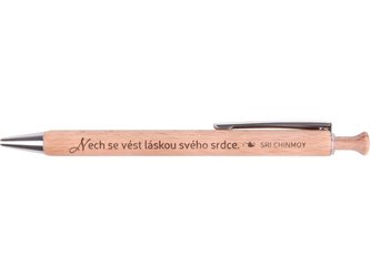Dřevěná propiska Nech se vést láskou srdce