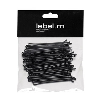 label.m Kirby Grip Straight Black 70mm (40)/Vlásenka uzavřená rovná černá 70mm 40ks