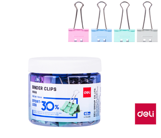 Binder clip 19mm, 40ks \"BEZ NÁMAHY\" DELI E8555S