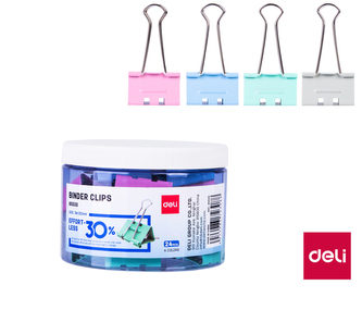 Binder clip 32mm, 24ks \"BEZ NÁMAHY\" DELI E8553S