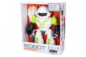Robot kloubový s efekty plast 22 cm na baterie se světlem se zvukem 2 barvy v krabici 20x24x9cm