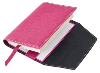 Variabilní kožený obal se záložkou XL - kůže růžová