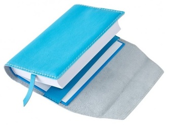 Variabilní kožený obal se záložkou XL - kůže modrá