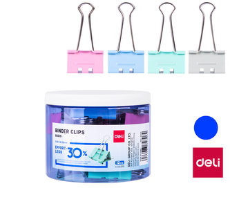 Binder clip 50mm, 12ks \"BEZ NÁMAHY\" DELI E8551S
