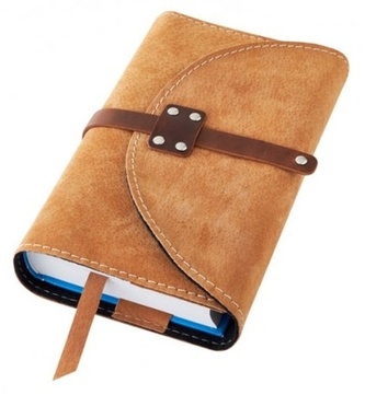 Variabilní kožený obal s nýty - kůže medová semiš