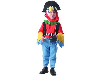 Šaty na karneval - papoušek, 92 - 104 cm