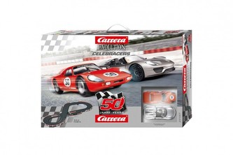 Autodráha Carrera 25197 Evolution Celebracers 50. výročí 5,3m + 2 auta v krabici 73x48x11,5cm