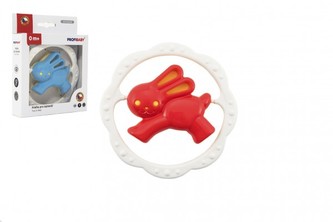 Chrastítko Zajíc plast 12cm v krabičce 12,5x16cm 0m+