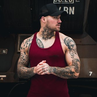 Tílko Stringer Tank Top Burgundy - GymBeam - Velikost S