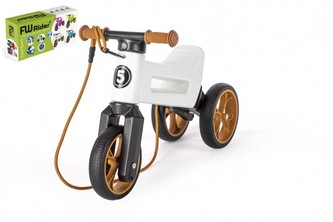 Odrážedlo FUNNY WHEELS Rider SuperSport bílé 2v1+popruh, výš. sedla 28/30cm nosn. 25kg 18m+ v krab.