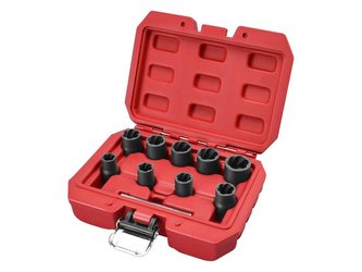 Hlavice na uvolňování šroubů a matic, sada 10ks, 3/8\", 10-19mm, CrMo EXTOL-PREMIUM Hlavice na uvolňování šroubů a matic, sada 10ks, 3/8\", 10-19mm, CrMo EXTOL-PREMIUM