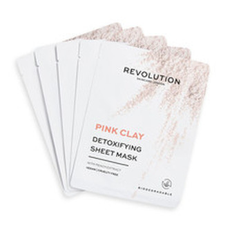 Revolution Skincare Sada pleťových masek s růžovým jílem Biodegradable (Detoxifying Pink Clay Sheet Mask) woman