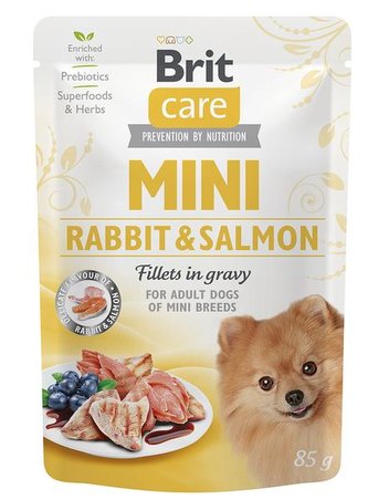 Kap.Brit Care Mini Rabbit&Salmon fillets in gravy 85g