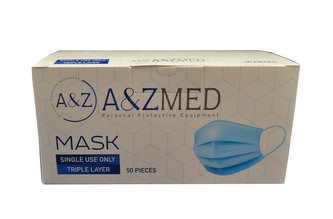 Face Mask 3 ply A&ZMED 50ks