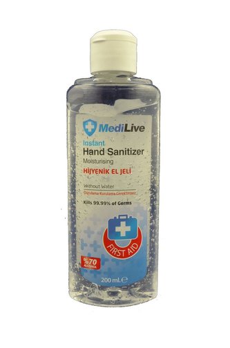 MediLive antibakteriální gel na ruce 200ml 70% Alkohol