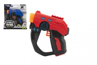 Pistole 12cm plast na baterie se světlem se zvukem 2 barvy na kartě