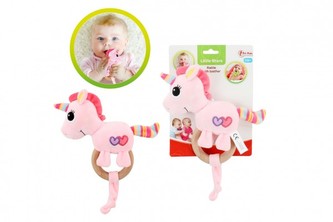 Jednorožec chrastítko/kousátko 20cm plyš na kartě 0m+