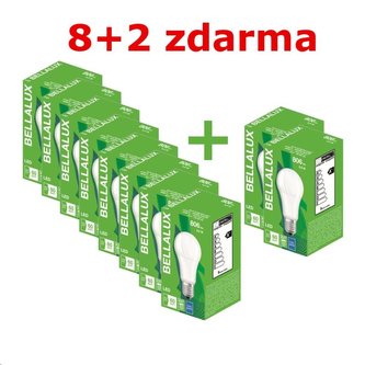 Bellalux ECO CL A  8,5W FR 60 840 non-dim E27 806lm 4000K (Karton 8 ks + 2 ks zdarma)