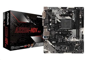 ASRock MB Sc AM4 A320M-HDV R4.0, AMD A320, 2x DDR4, VGA, mATX