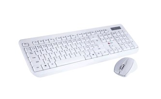 C-TECH klávesnice s myší WLKMC-01, USB, bílá, wireless, CZ+SK
