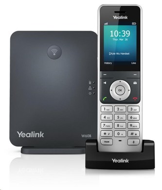 Yealink W60P IP DECT báze+ručka, 2,4\" 240x320 barevný LCD, PoE, až 8 ruček